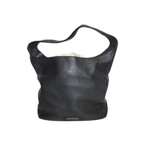 Michael Kors Fulton Pebbled Black Soft Leather Medium Shoulder Bag Handbag